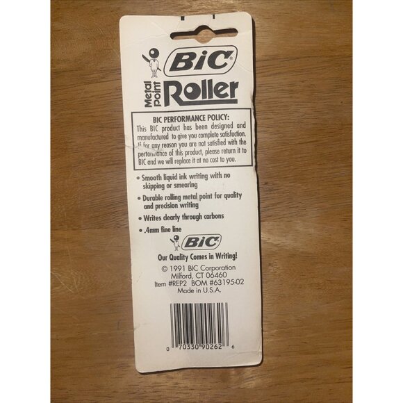 BIC Metal Point Roller Black Ink .4mm Fine Line Smooth Liquid Writing Metal Poin - Picture 3 of 14